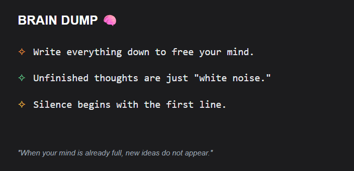 Preview: The Brain Dump Method