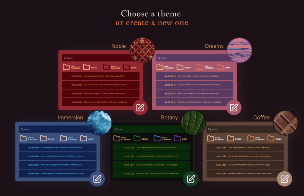 TaskNote Theme Onboarding: choosing a theme