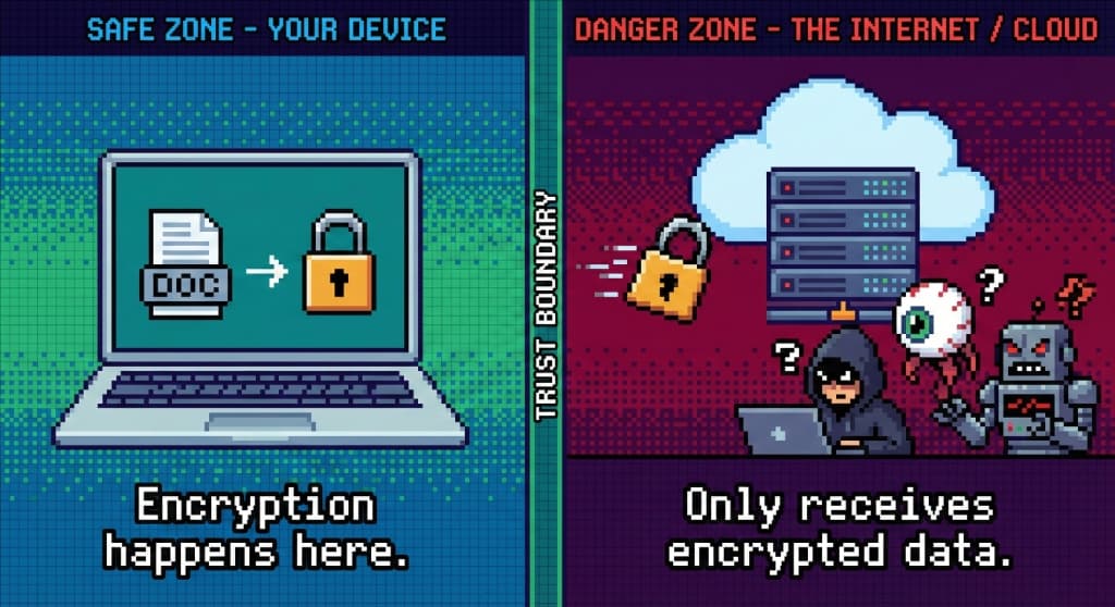 Client-Side vs Server-Side Encryption Diagram
