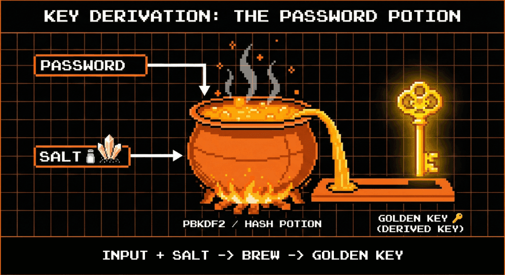 Why the key is generated separately from the password