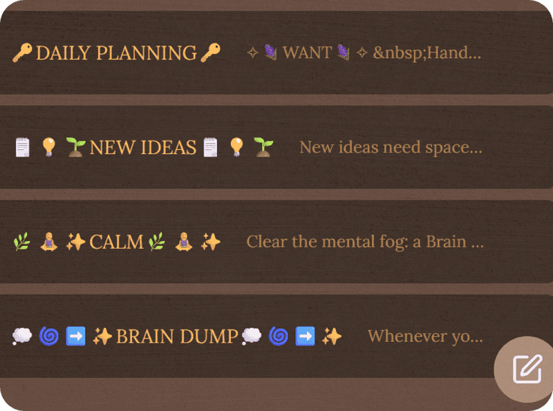 Using emojis in note titles for visual categorization and quick navigation.