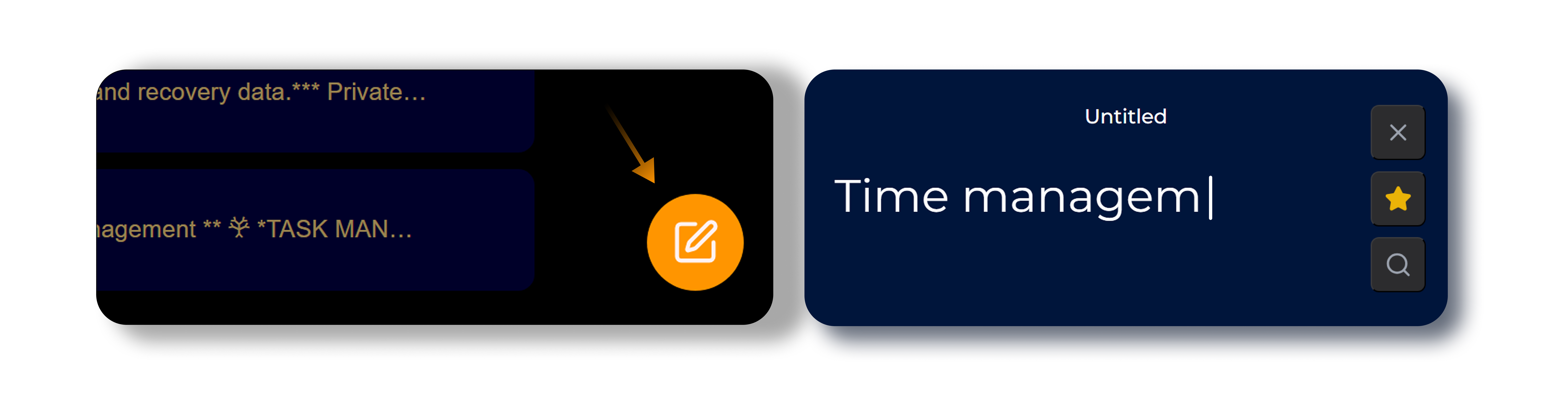 Creating a new note in TaskNote