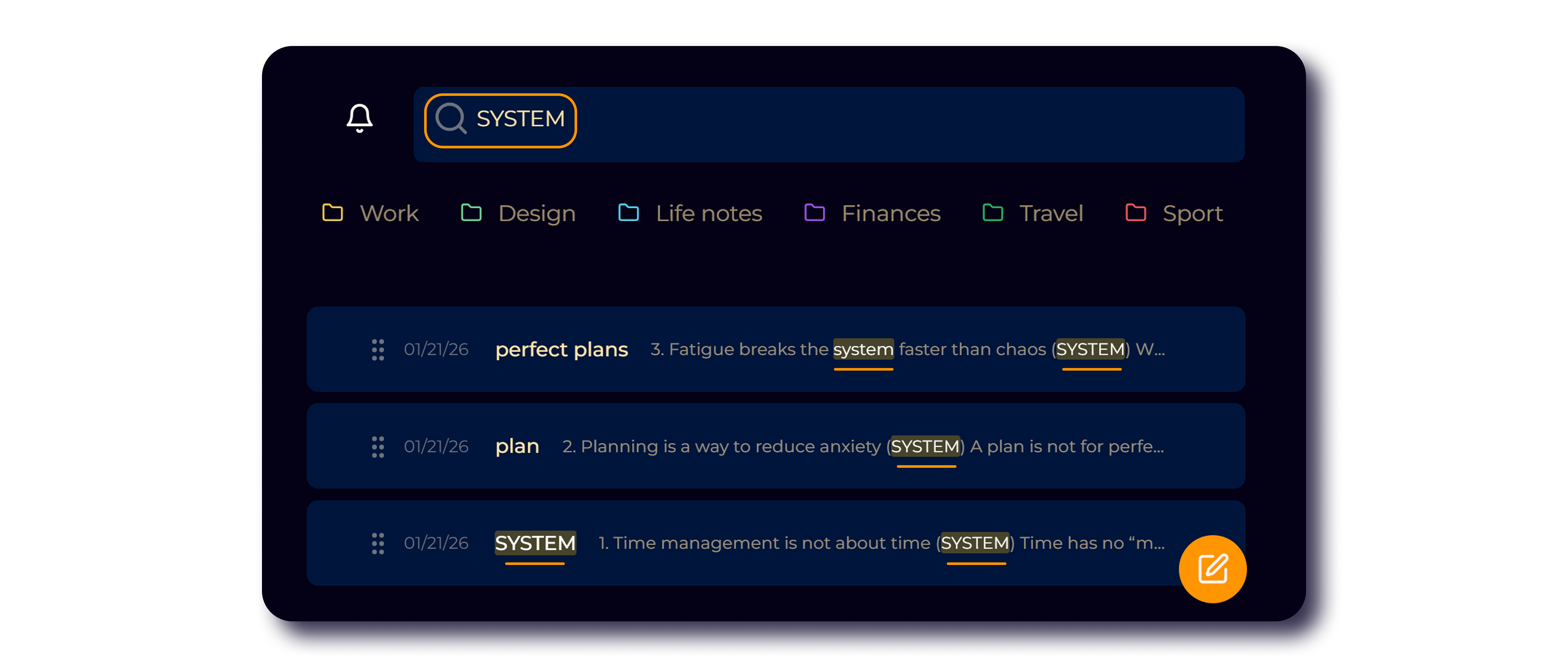 Instant search functionality